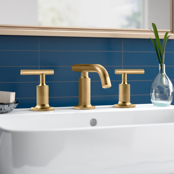 K144104BGD,CP,BN Kohler Purist Widespread Bathroom Faucet with Drain